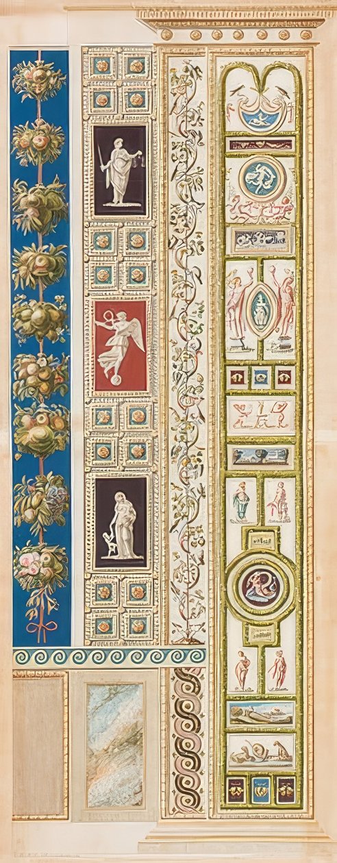 Pilaster Loggia XIII (decoração com paisagens e peças de caça) de Gaetano Savorelli