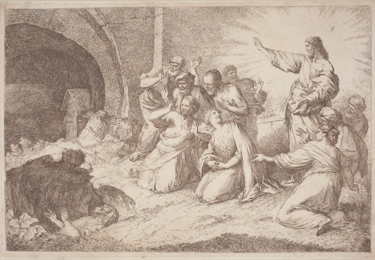 A Ressurreição de Lázaro de Gaetano Zompini, after Giovanni Benedetto Castiglione