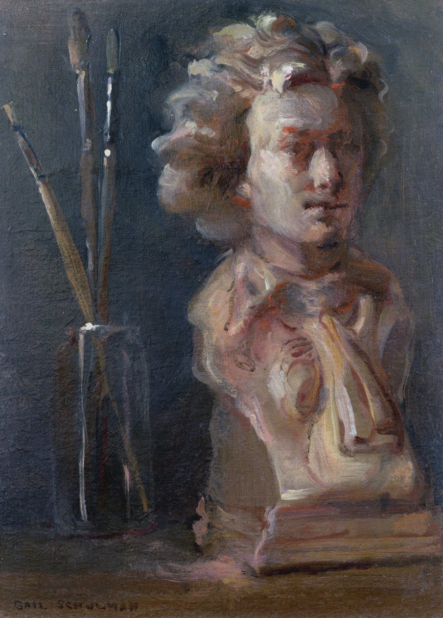 Busto de Beethoven (1770-1827) com pincéis de Gail Schulman