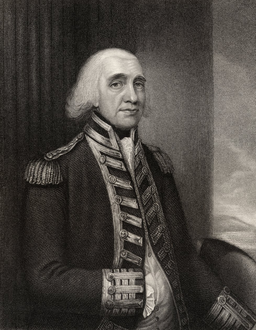 Almirante Richard Howe, gravado por WT Fry, da National Portrait Gallery, volume III, publicado em 1835 (lito) de Gainsborough Dupont