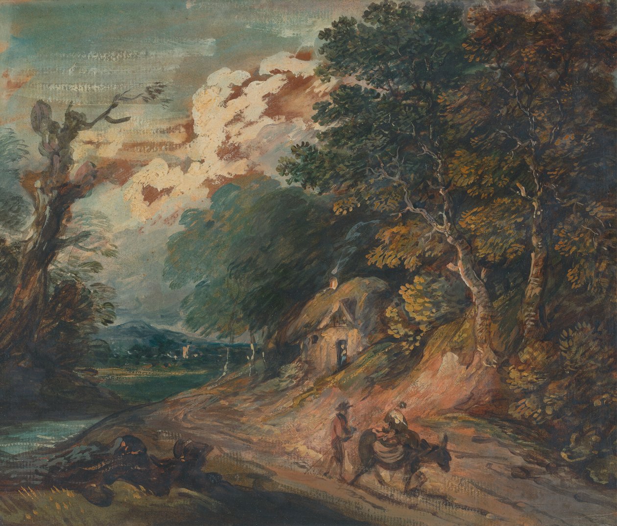 Paisagem: Figura montado num burro de Gainsborough Dupont