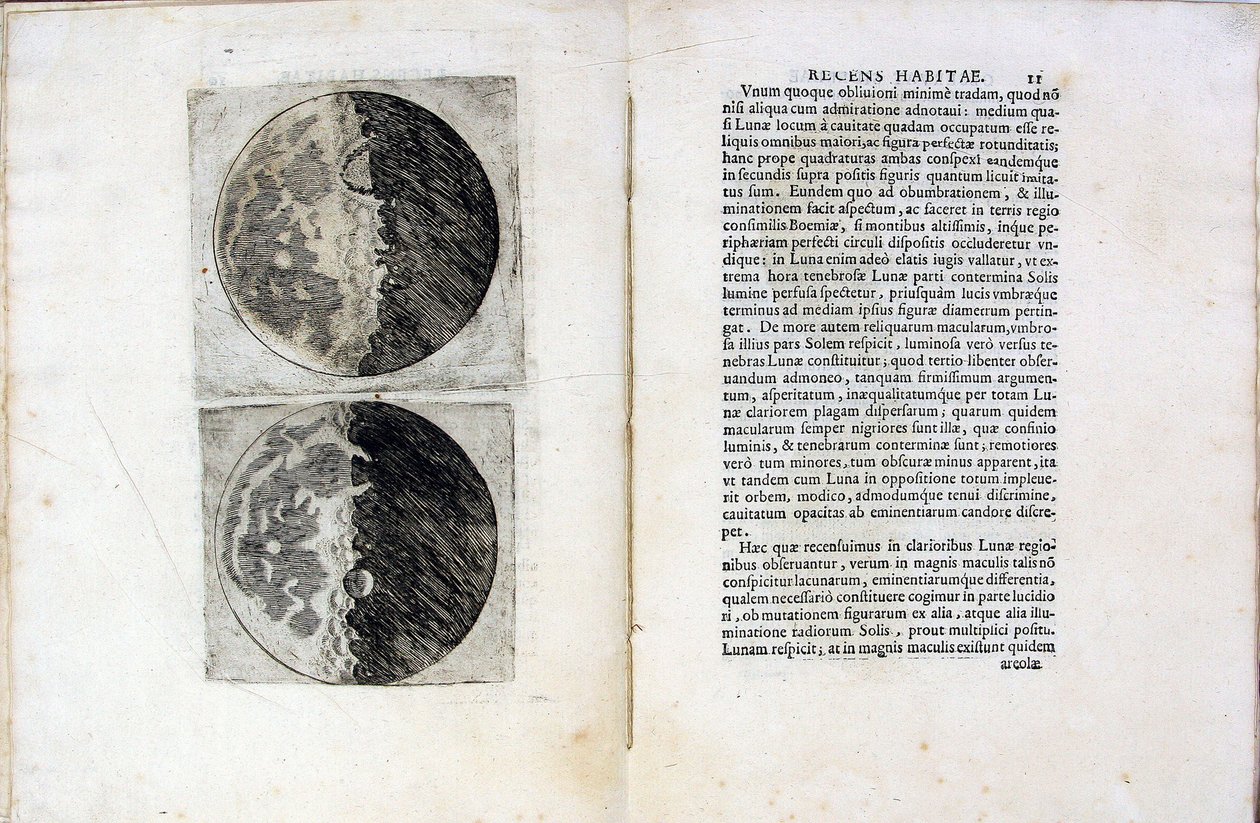 Folha do livro Sidereus Nuncius Sidereal Messenger por Galileo Galilei, 1610 de Galileo Galilei