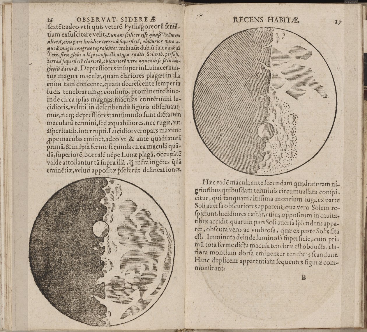 Folha do livro Sidereus Nuncius Sidereal Messenger por Galileo Galilei, 1610 de Galileo Galilei