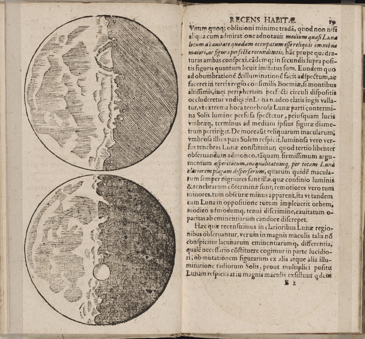 Folha do livro Sidereus Nuncius Sidereal Messenger por Galileo Galilei, 1610 de Galileo Galilei