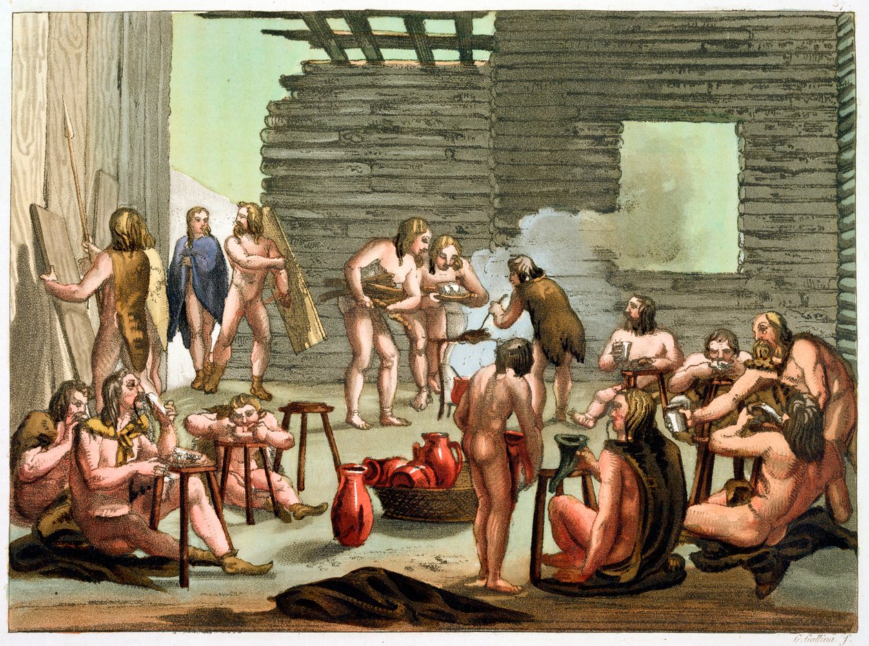 Um antigo acampamento celta ou gaulês, c.1800-18 de Gallo Gallina