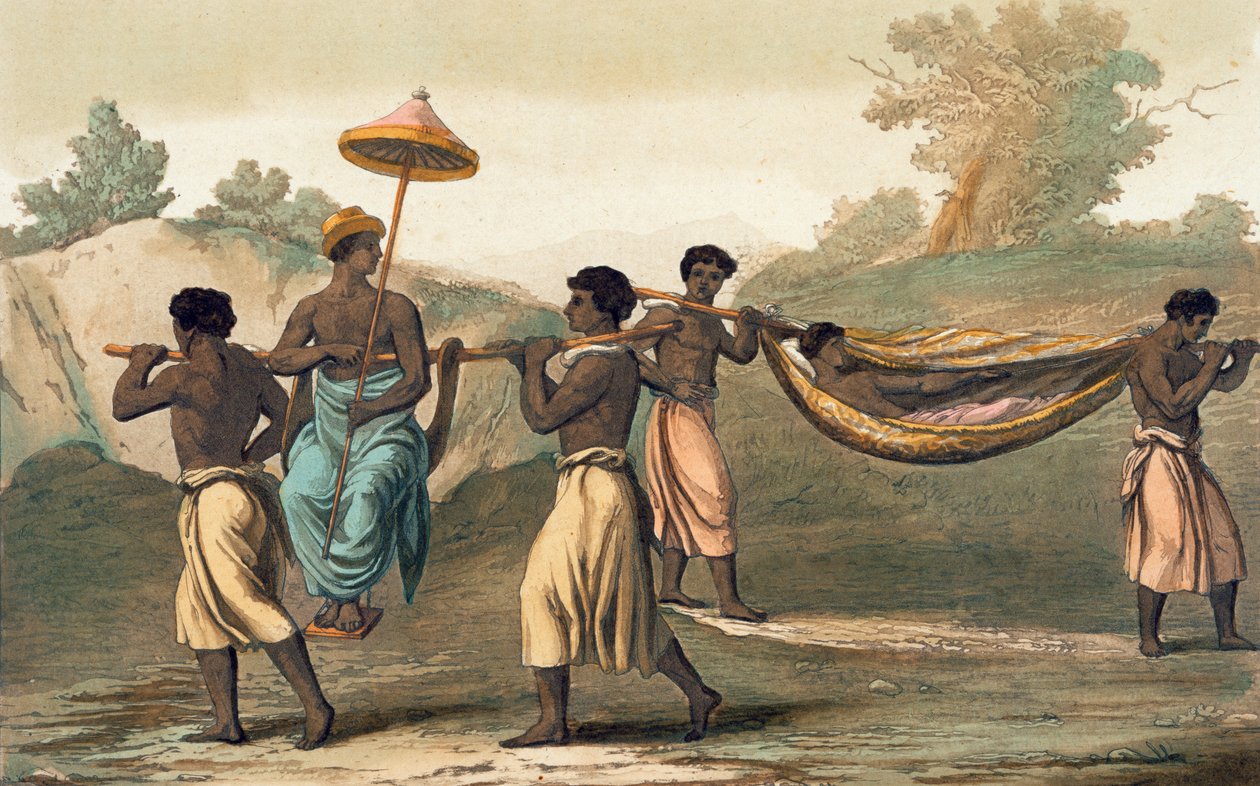 Método congolês de viagem, Volume II, placa 45, de &39;Le Costume Ancien et Moderne&39;, de Jules Ferrario, publicado c.1820s-30s de Gallo Gallina