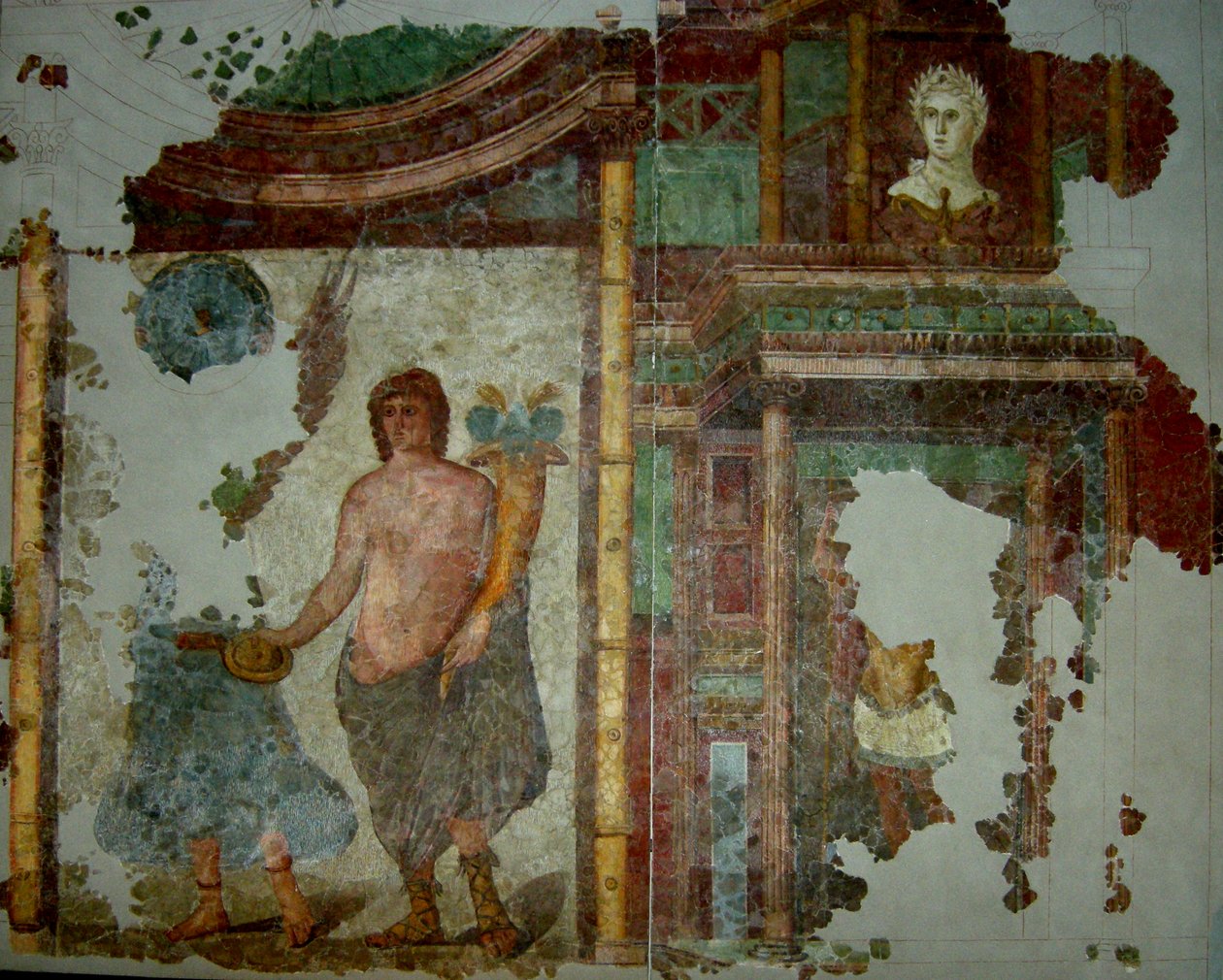 Mural de uma vila perto de Narbonne, 1 - século 3 dC (pintura de parede) de Gallo Roman