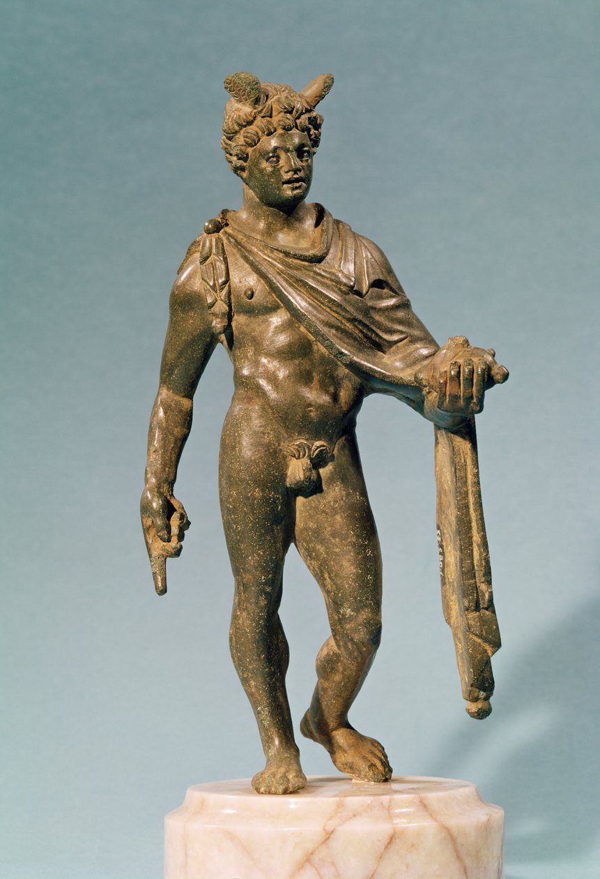 Estatueta de Mercúrio, de Puy-de-Domes, do século I a II (bronze) de Gallo Roman
