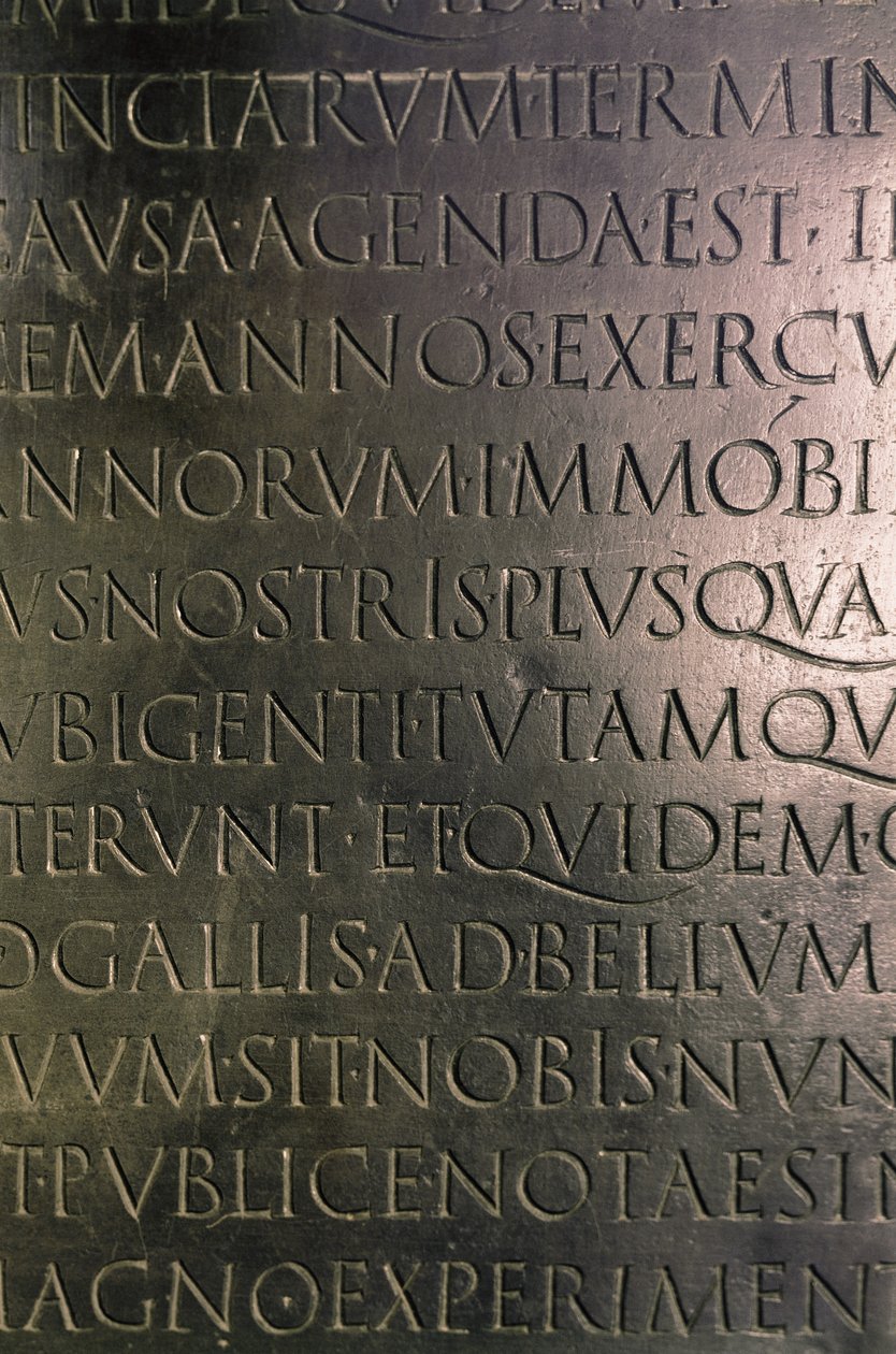 O Tablet de Lyon (detalhe), c.48 AD (bronze) de Gallo Roman