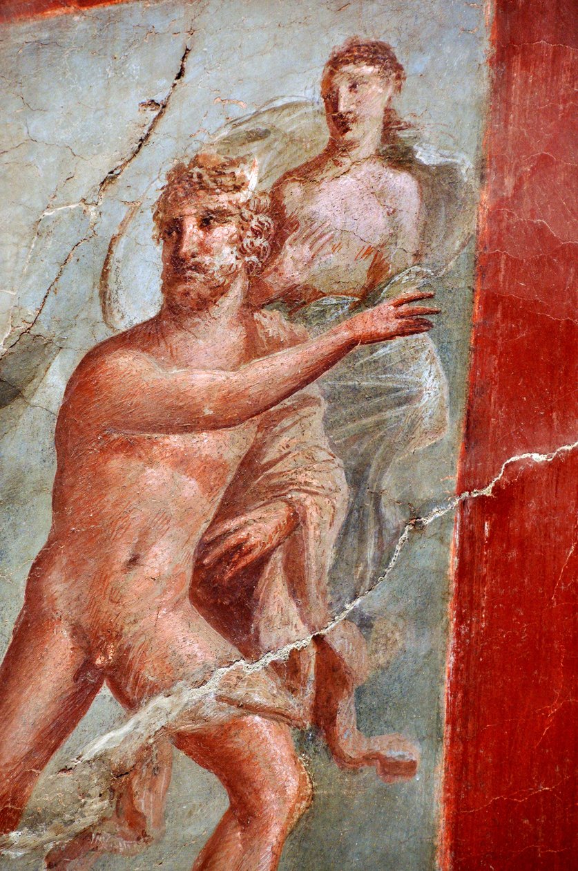 Pormenor de um fresco do Colégio ou Sacellum des Augustales, herculanum (fresco) de Gallo Roman