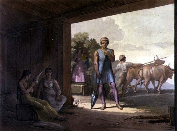 Jesuítas indianos (gravura a cores) de Gallo Gallina
