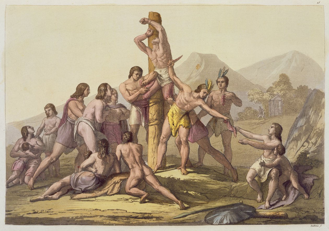 Índios peruanos fazendo um sacrifício, de 