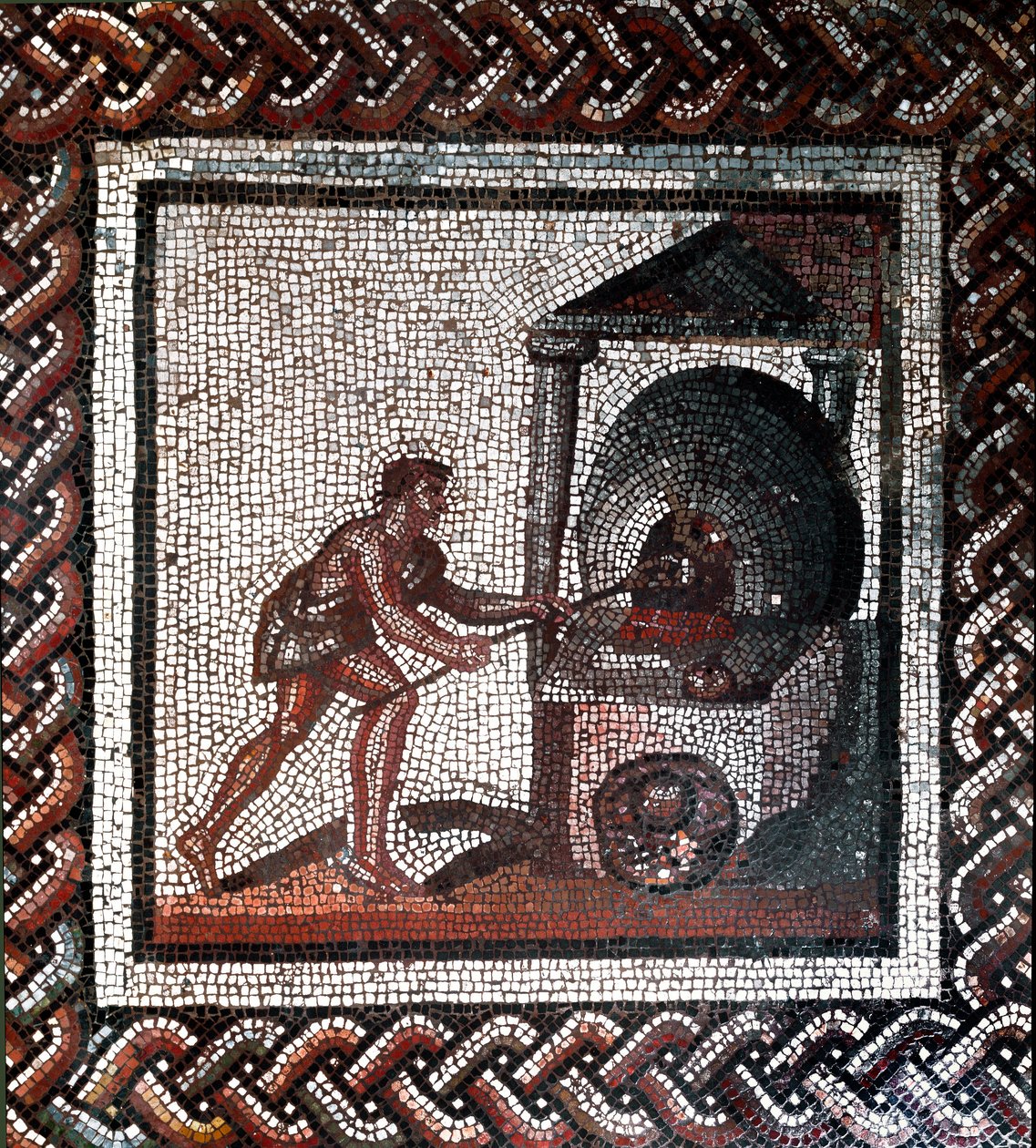 Cena de fazer pão. (mosaico, fim 2, início do século 3) de Gallo Roman