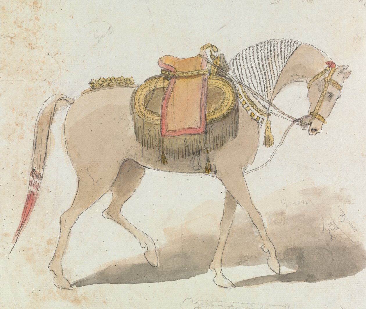 Cavalo Selado Elaboradamente de Gangaram Chintaman Tambat