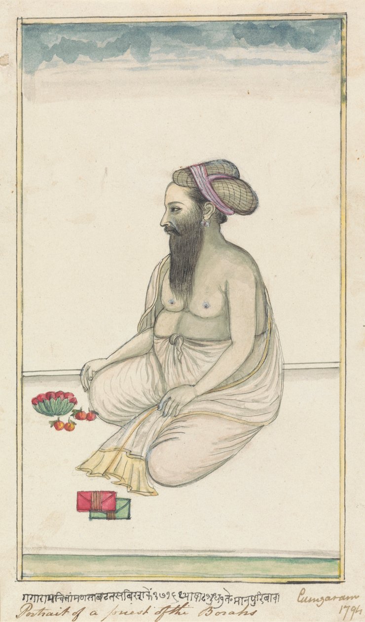 Retrato de um Sacerdote dos Borahs de Gangaram Chintaman Tambat