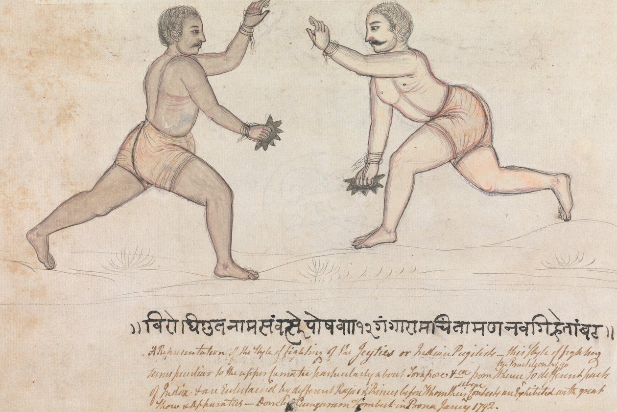 Dois Jeyties Fighting de Gangaram Chintaman Tambat