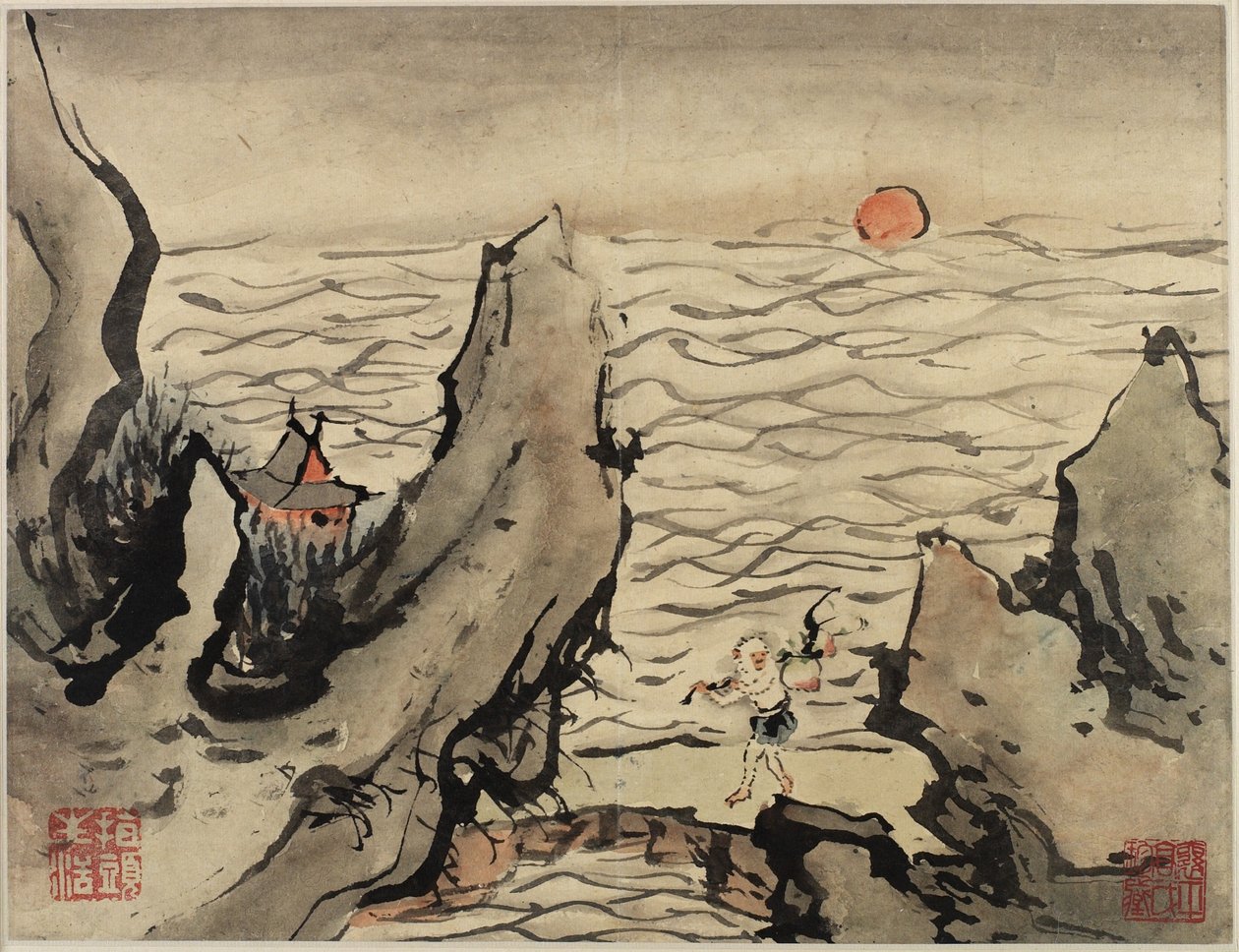 Pintura a Dedo, de um álbum de dez, 1684 de Gao Qipei