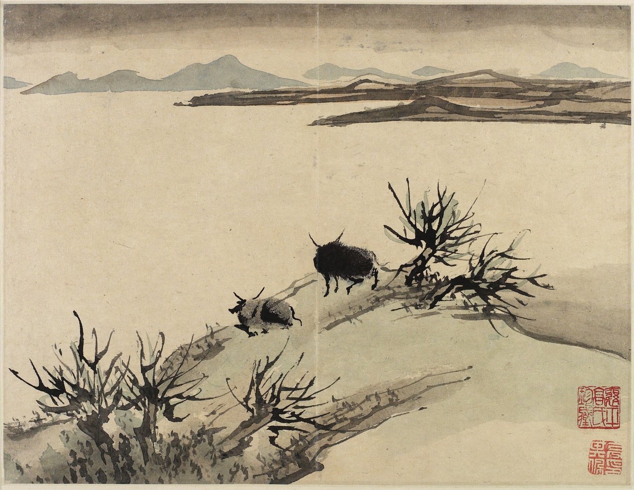 Pintura a Dedo, de um álbum de dez, 1684 de Gao Qipei