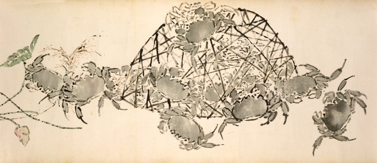 Ainda vida (tinta no papel) de Gao Qipei