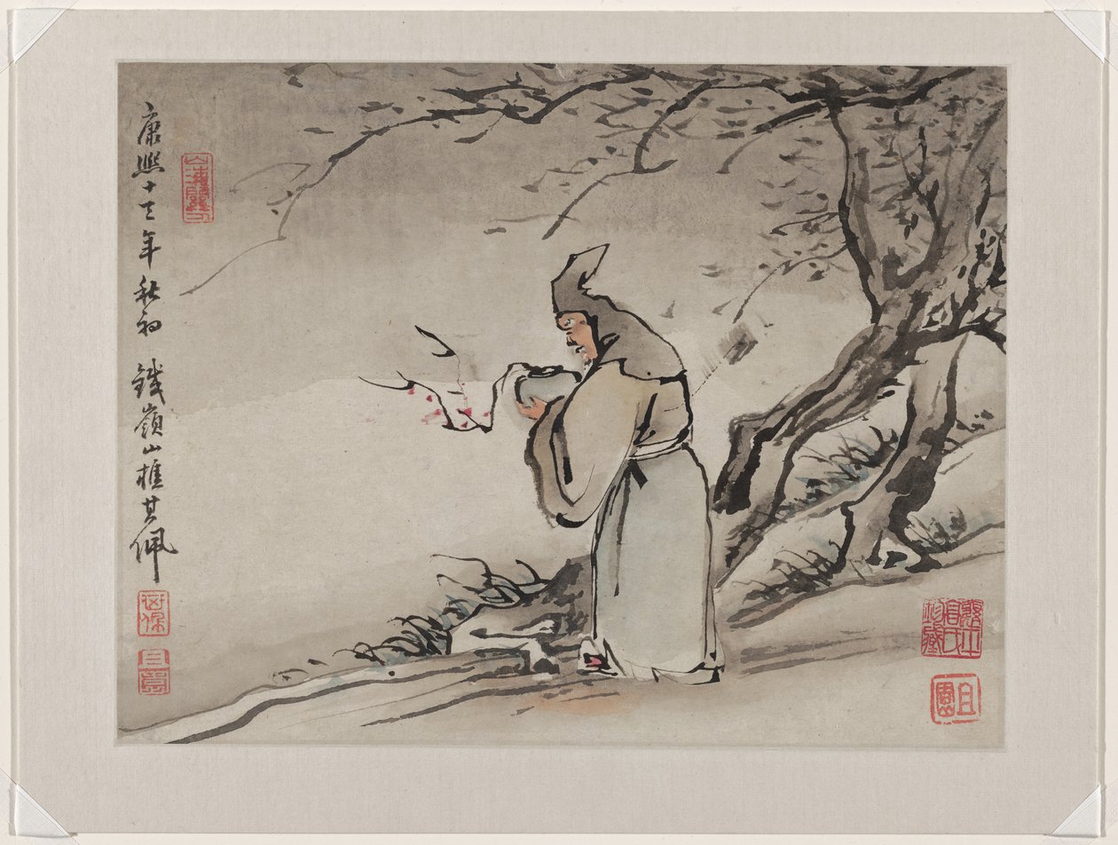 Pintura a dedo, de um álbum de dez de Gao Qipei