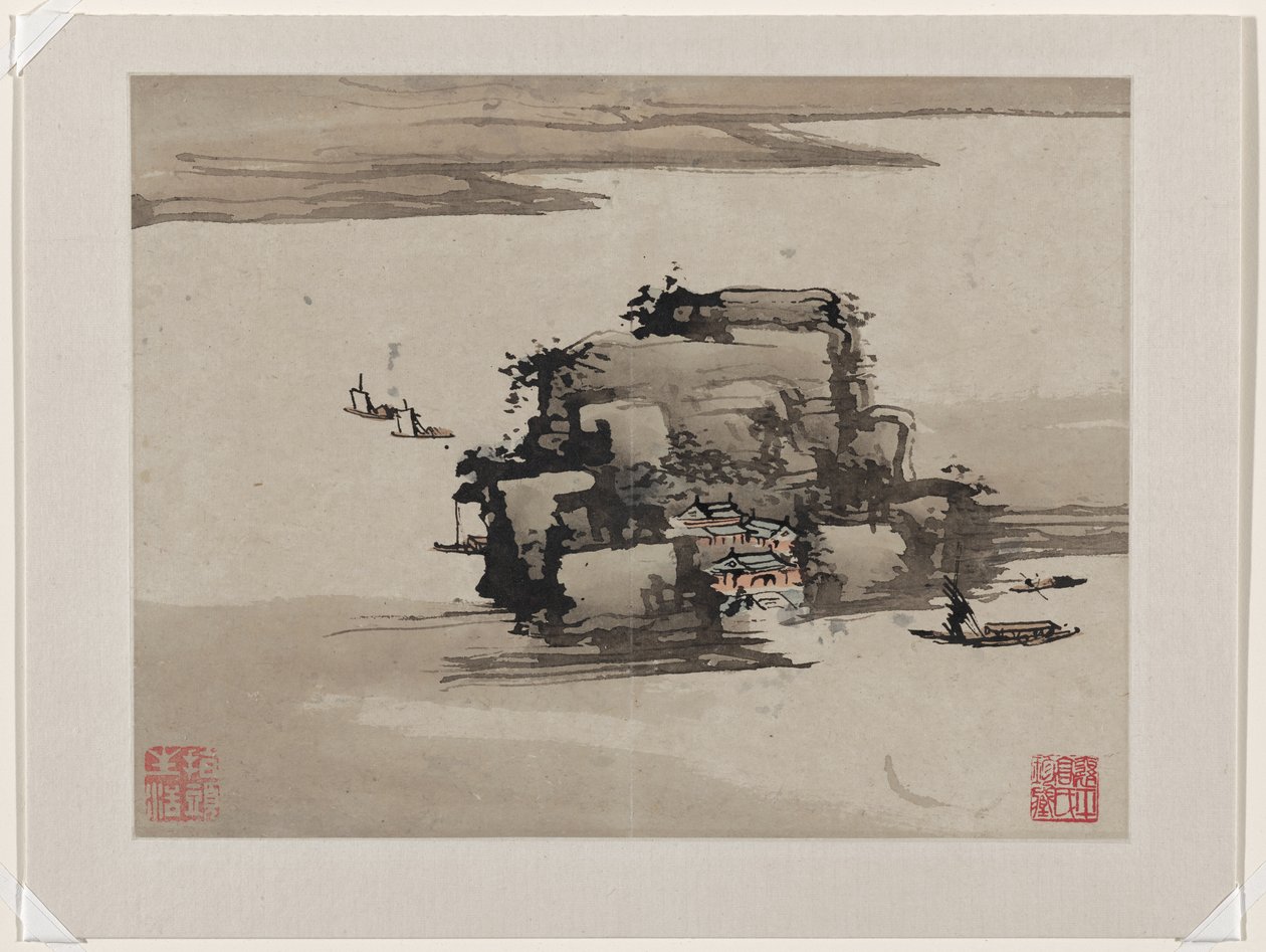 Pintura a dedo, de um álbum de dez de Gao Qipei