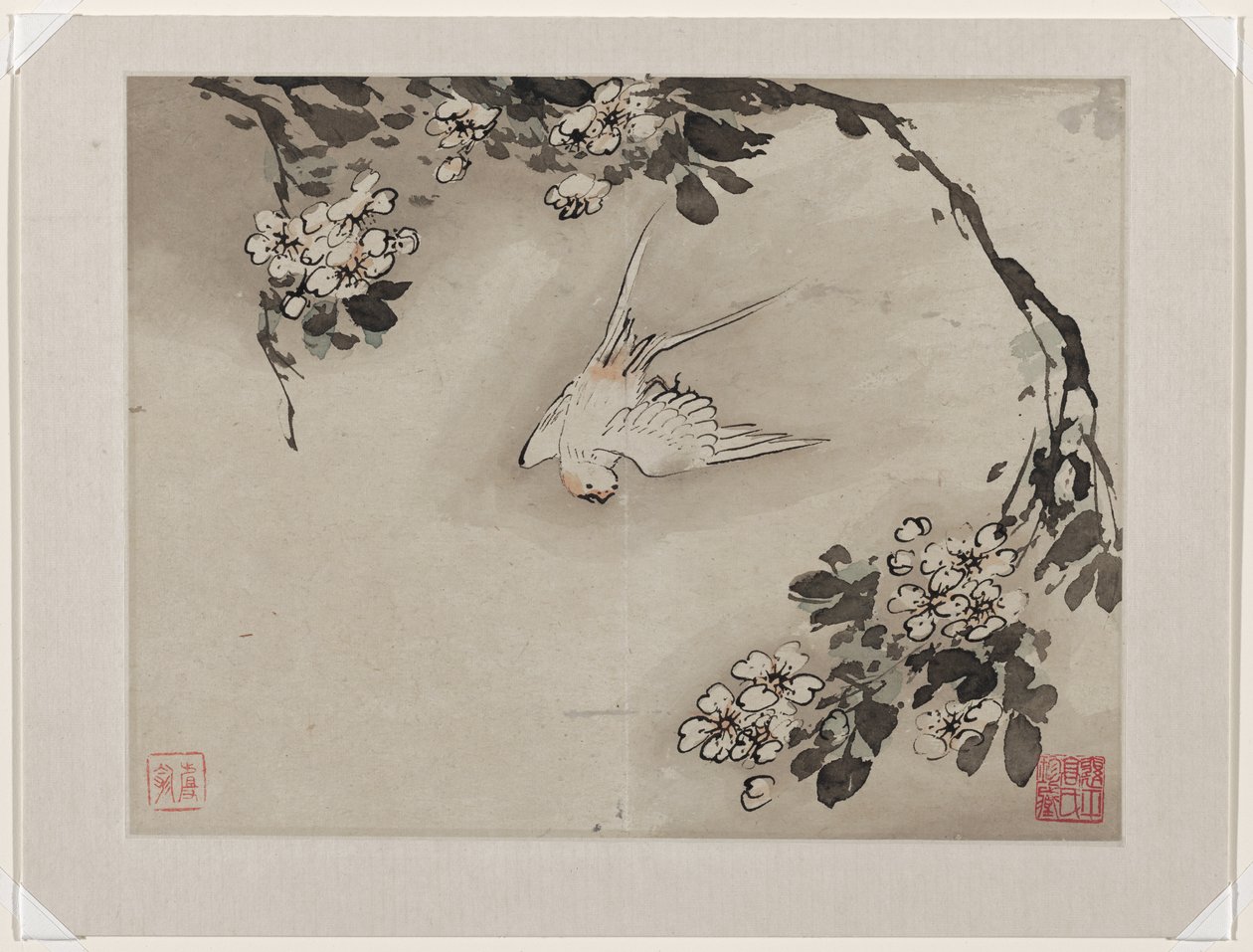 Pintura a dedo, de um álbum de dez de Gao Qipei