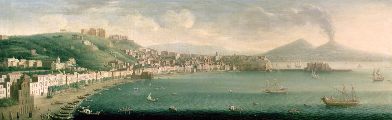 Vista de Nápoles do oeste, 1730 de Gaspar Butler
