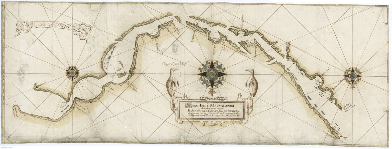 Carta geral do Estreito de Magalhães feita por Gaspar de Mere em 1617 com base nos mapas de Jan Outghersz. de Gaspar de Mere