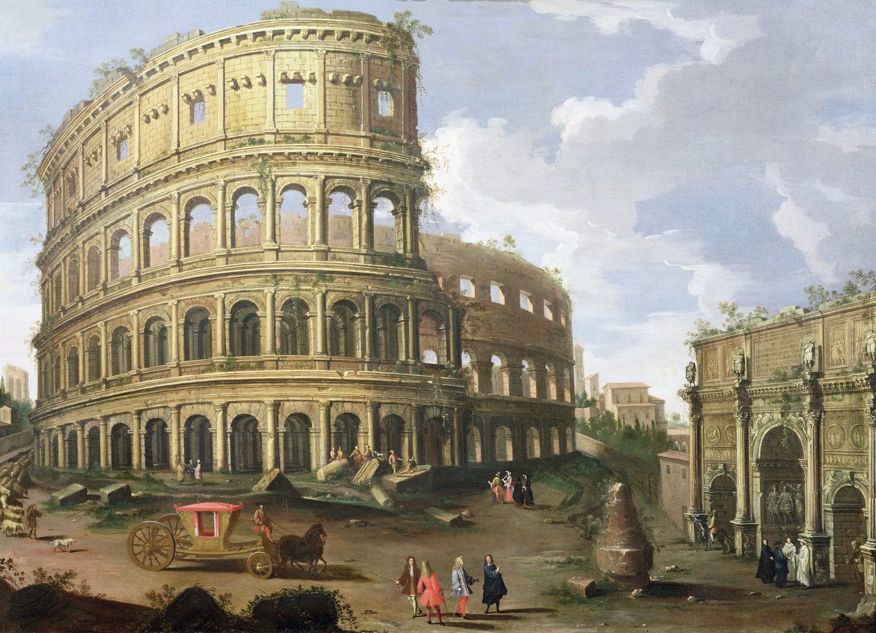 Uma vista do Coliseu em Roma de Gaspar van Wittel
