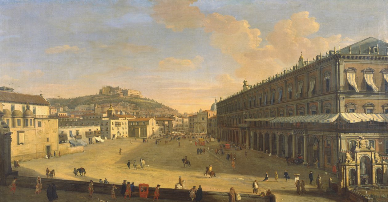 Vista, de, um, rua, em, napoli de Gaspar van Wittel