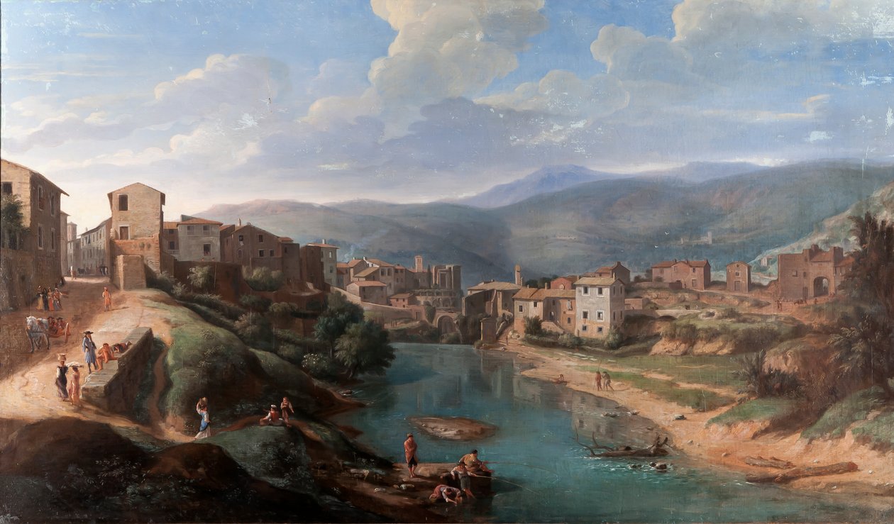 Vista da Aniene no Tivoli, c.1710-15 de Gaspar van Wittel