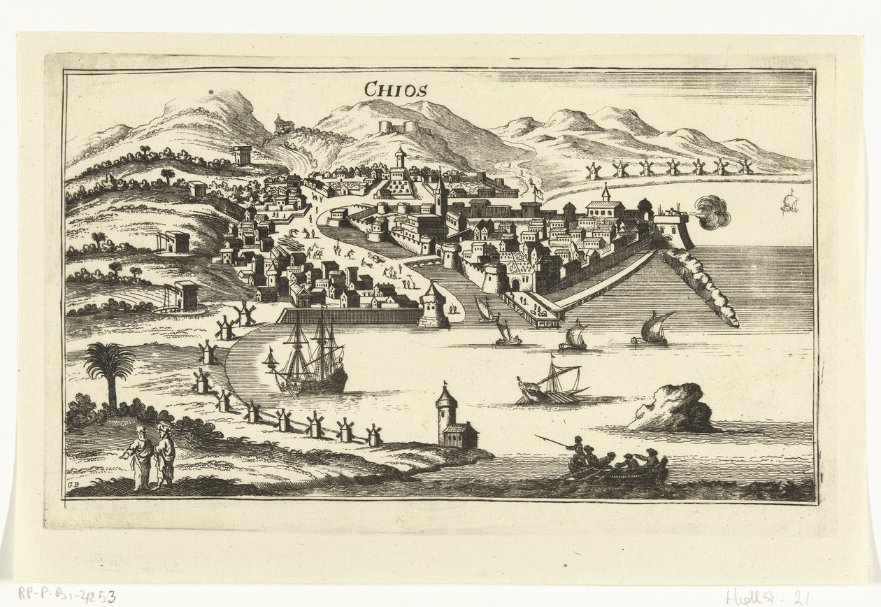 Vista de Chios
Imagens topográficas de portos, cidades e ilhas mediterrânicas (título da série) de Gaspar Bouttats