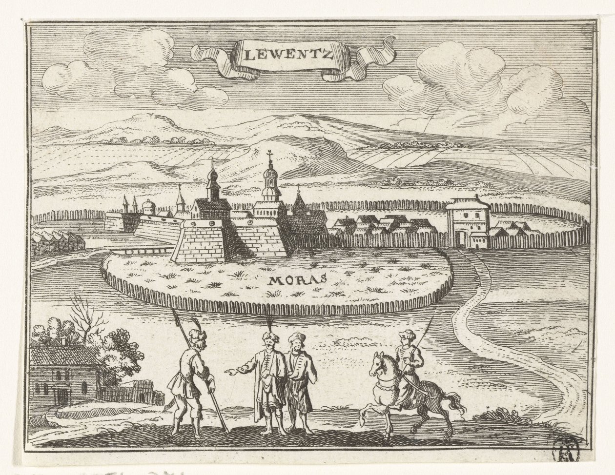 Vista do Levice
Ilustrações topográficas da Áustria, da Hungria e dos Balcãs (título da série)
Korte beschryvinghe, en aen-wysinghe der plaetsen in desen boeck, met hunnen teghen woordighen standt, pertinente uyt-ghebeldt, in Oostenryck (série de Gaspar Bouttats