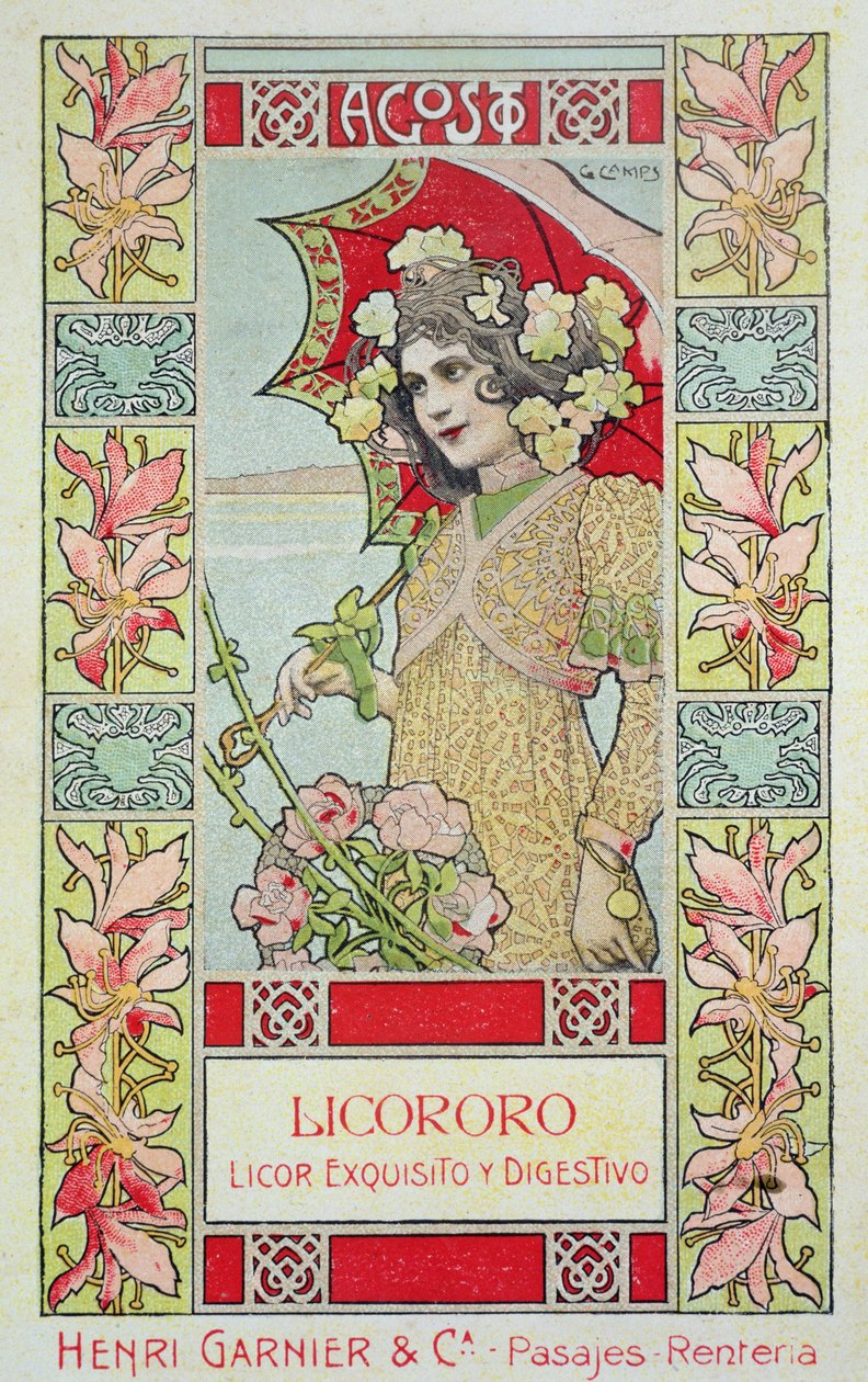 Agosto, de um calendário para Henri Garnier & Co. de Gaspar Camps Junyent