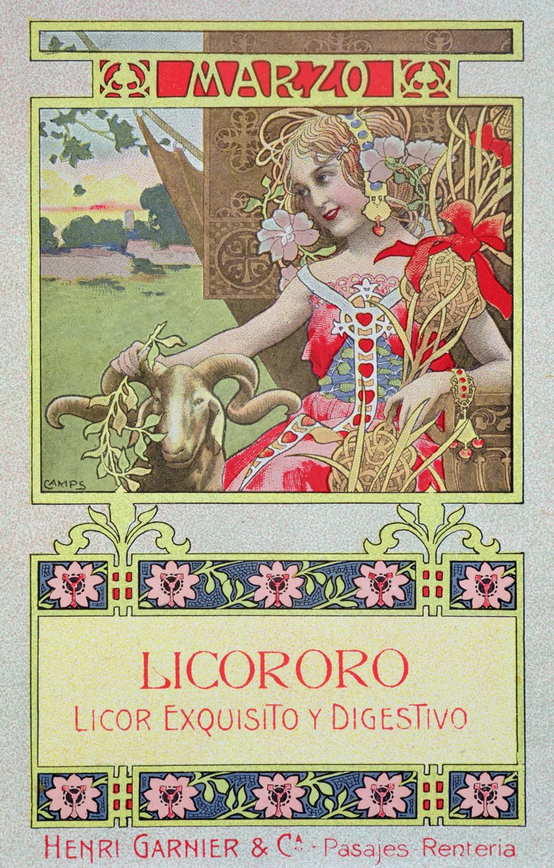 Março, de um calendário para Henri Garnier & Co. de Gaspar Camps Junyent