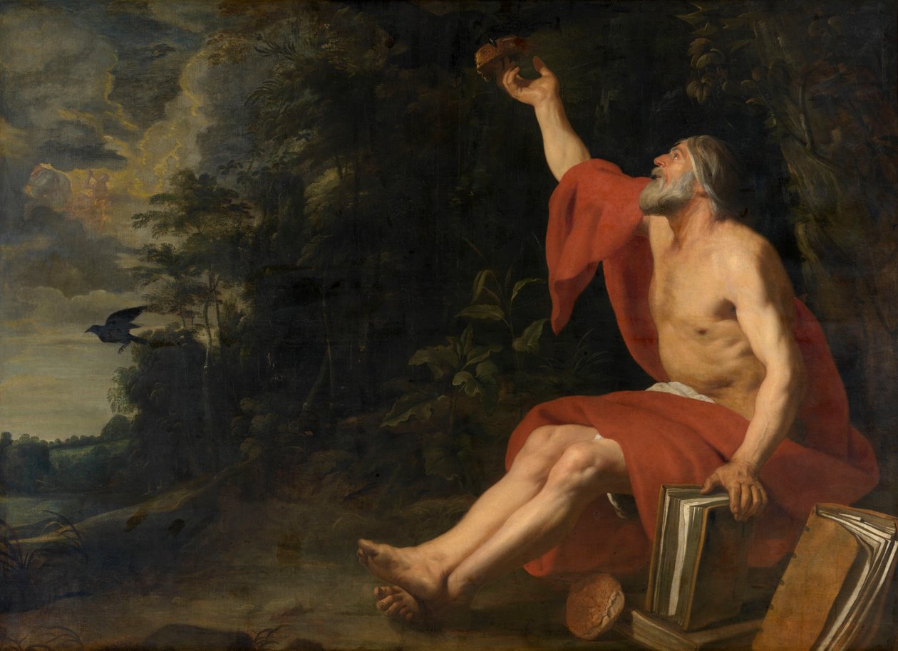 Elias alimentado pelo corvo de Gaspar De Crayer