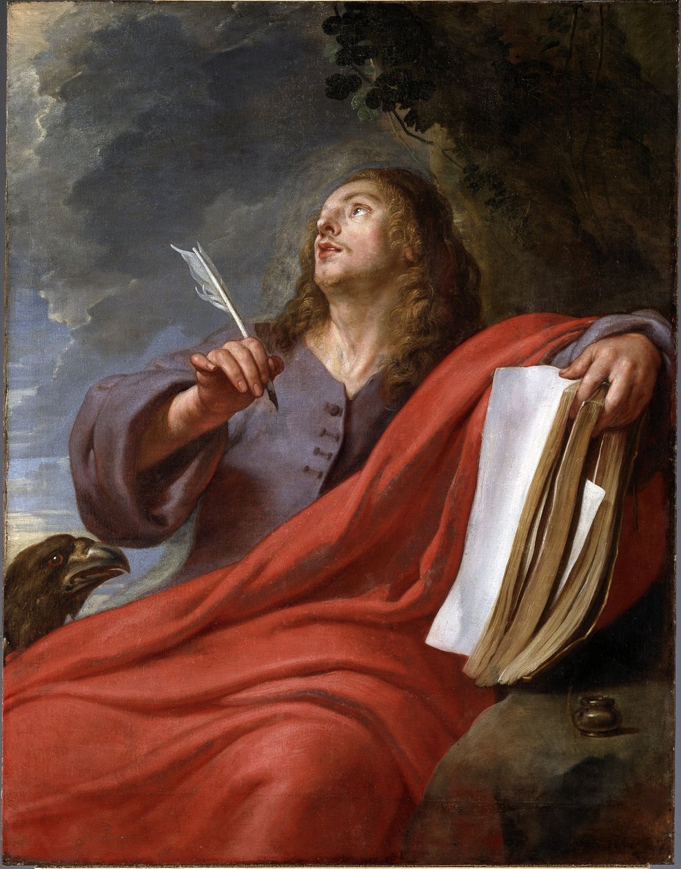 João escreve o Livro do Apocalipse na ilha de Patmos de Gaspar De Crayer