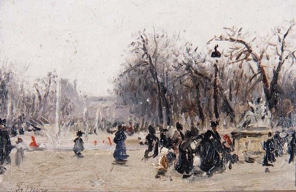 Nos Jardins das Tuileries (quadro) de Gaspar Miro Lleo