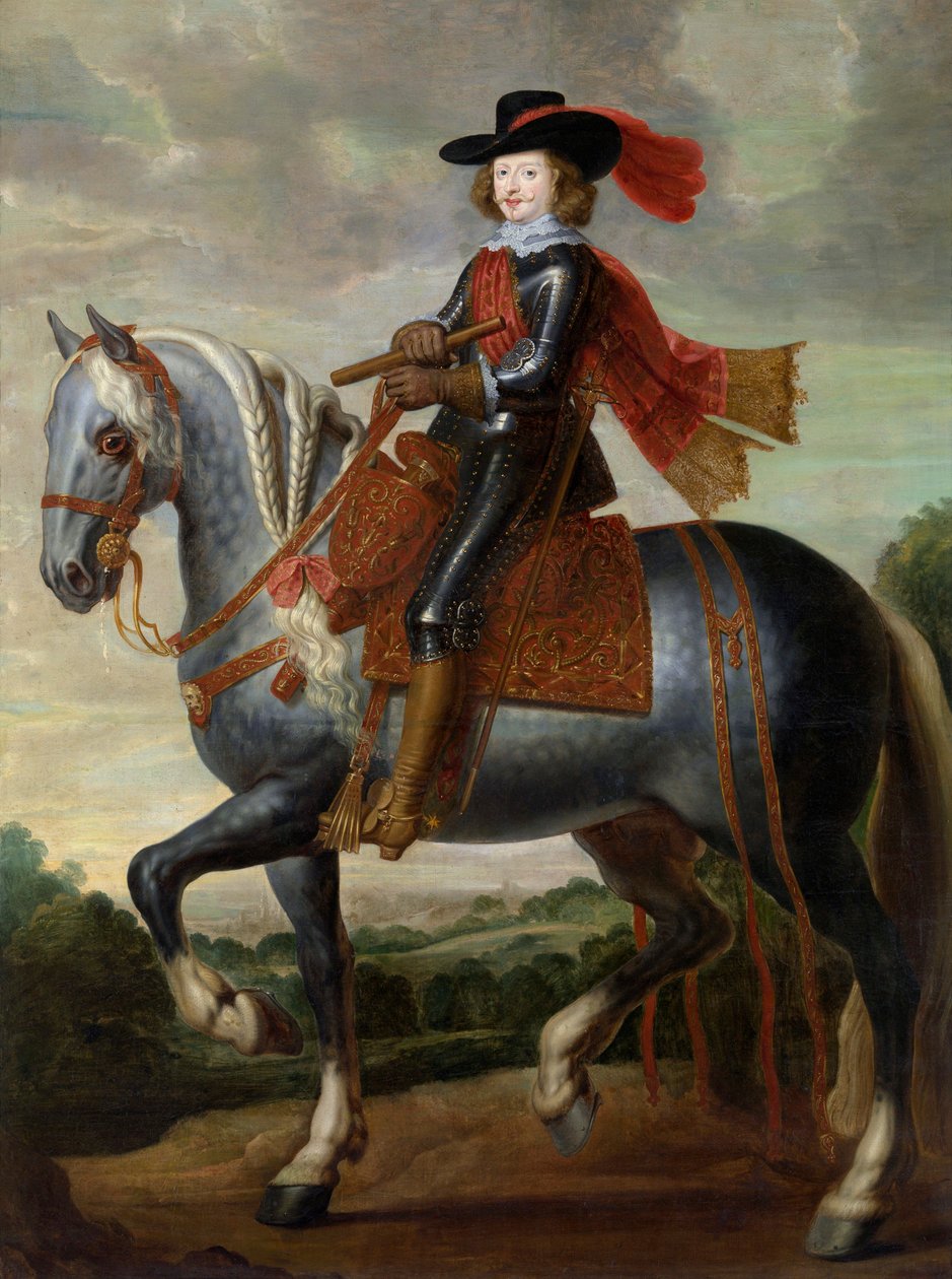 Retrato de Fernando da Áustria (1609-1641) (Don Fernando) - Retrato equestre do Cardeal-Infante Fernando da Áustria Peinture de Caspar de Crayer (1584-1669) 1650-1669 Óleo sobre tela - Groeningemuseum, Bruges de Gaspar De Crayer