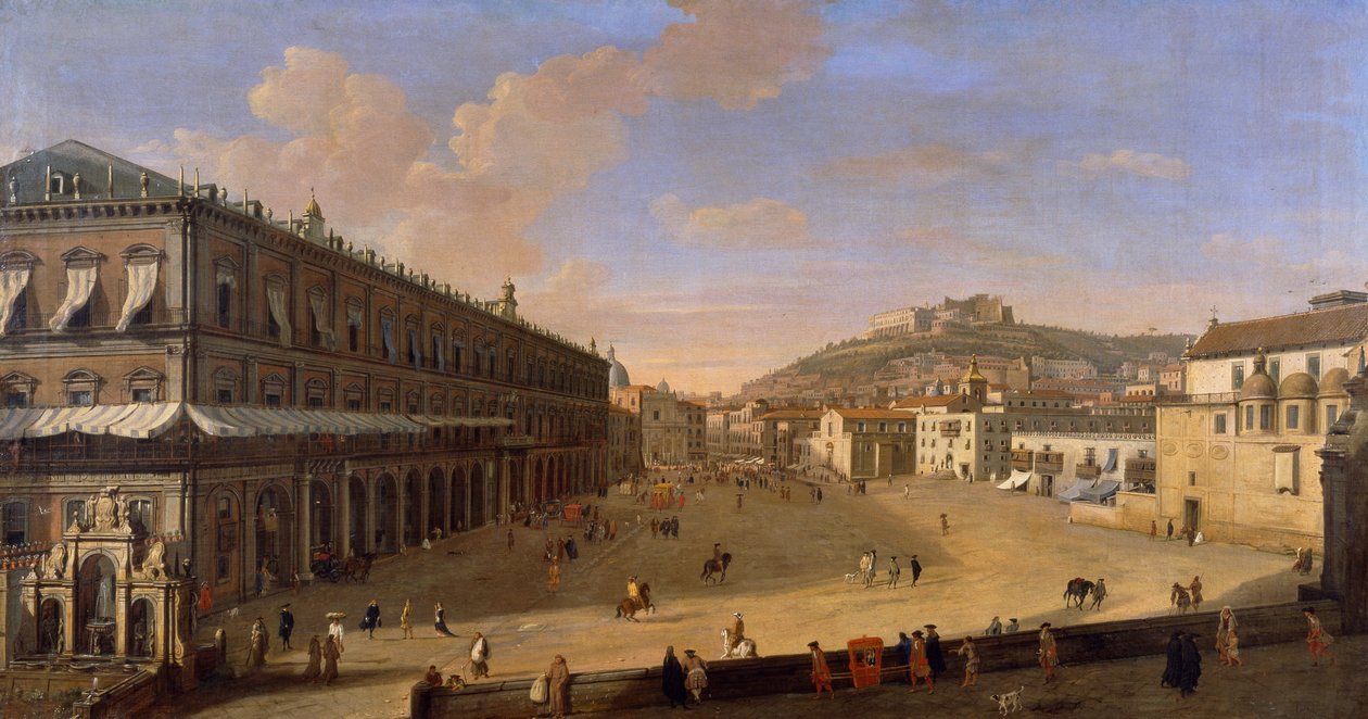 Praça do Palácio em Nápoles, por Gaspar van Wittel (1652 ou 1653-1736) de Gaspar van Wittel
