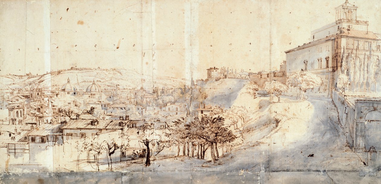 Villa Medici em Roma por Gaspar van Wittel (c. 1652-1736) de Gaspar van Wittel
