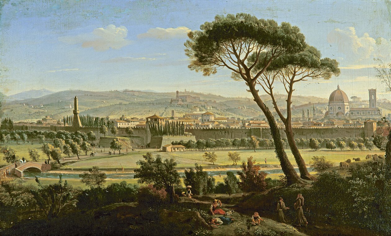 Uma vista de Florença a partir da estrada de Bolonha (óleo sobre tela) de Gaspar van Wittel