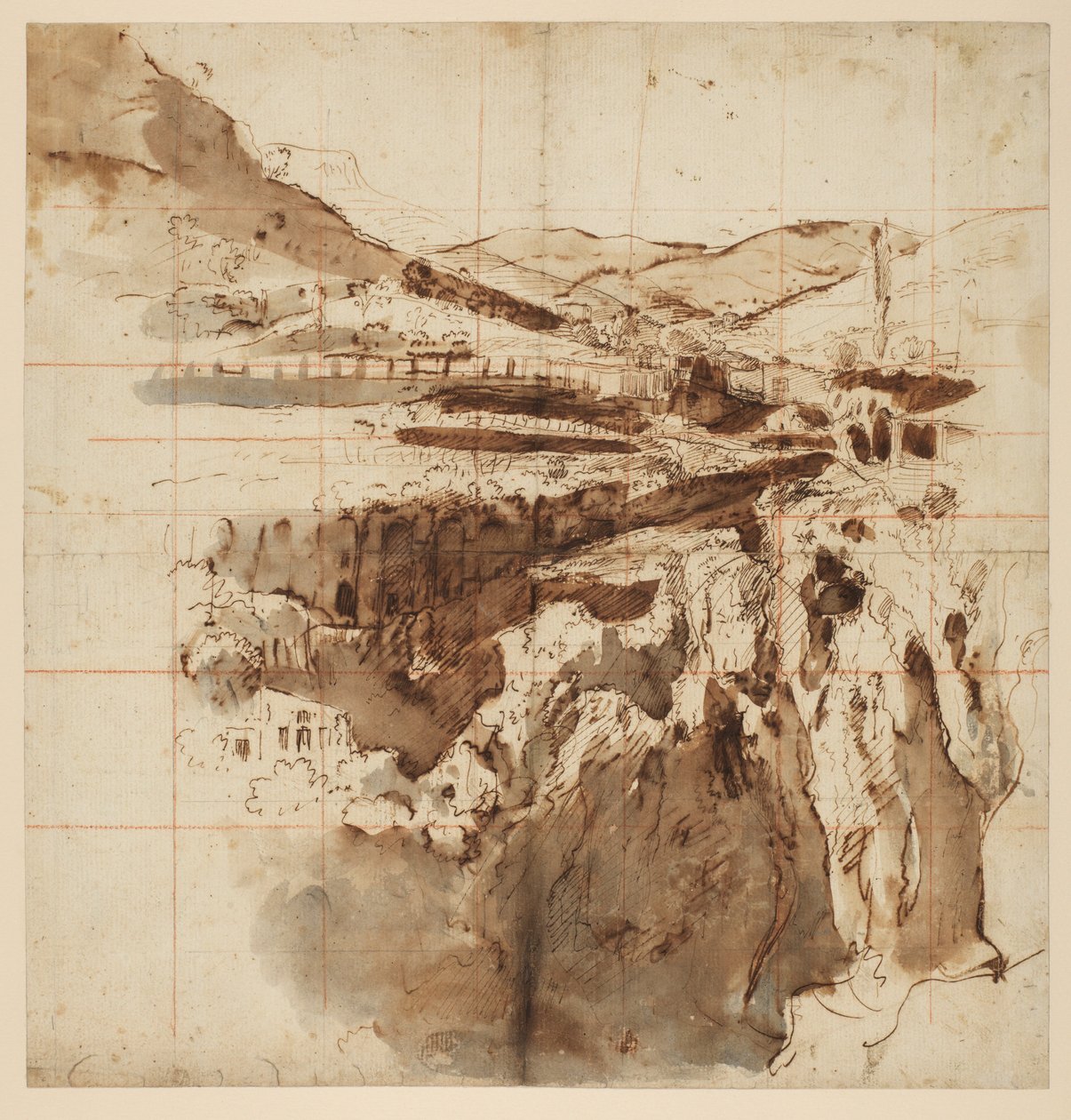 Vista do Tivoli, 1700-10 de Gaspar van Wittel