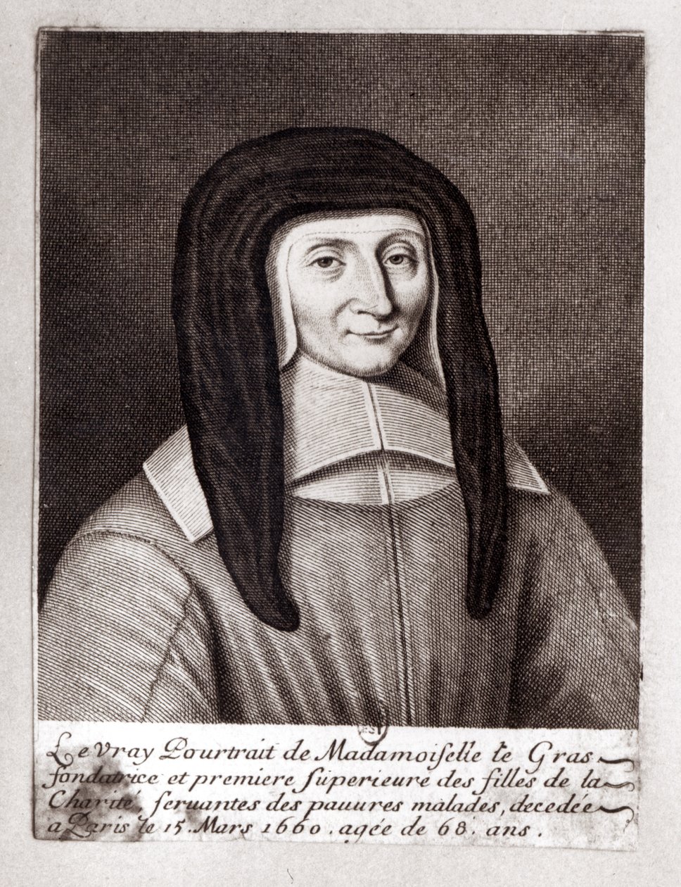 Retrato de Louise de Marillac de Gaspard Duchange