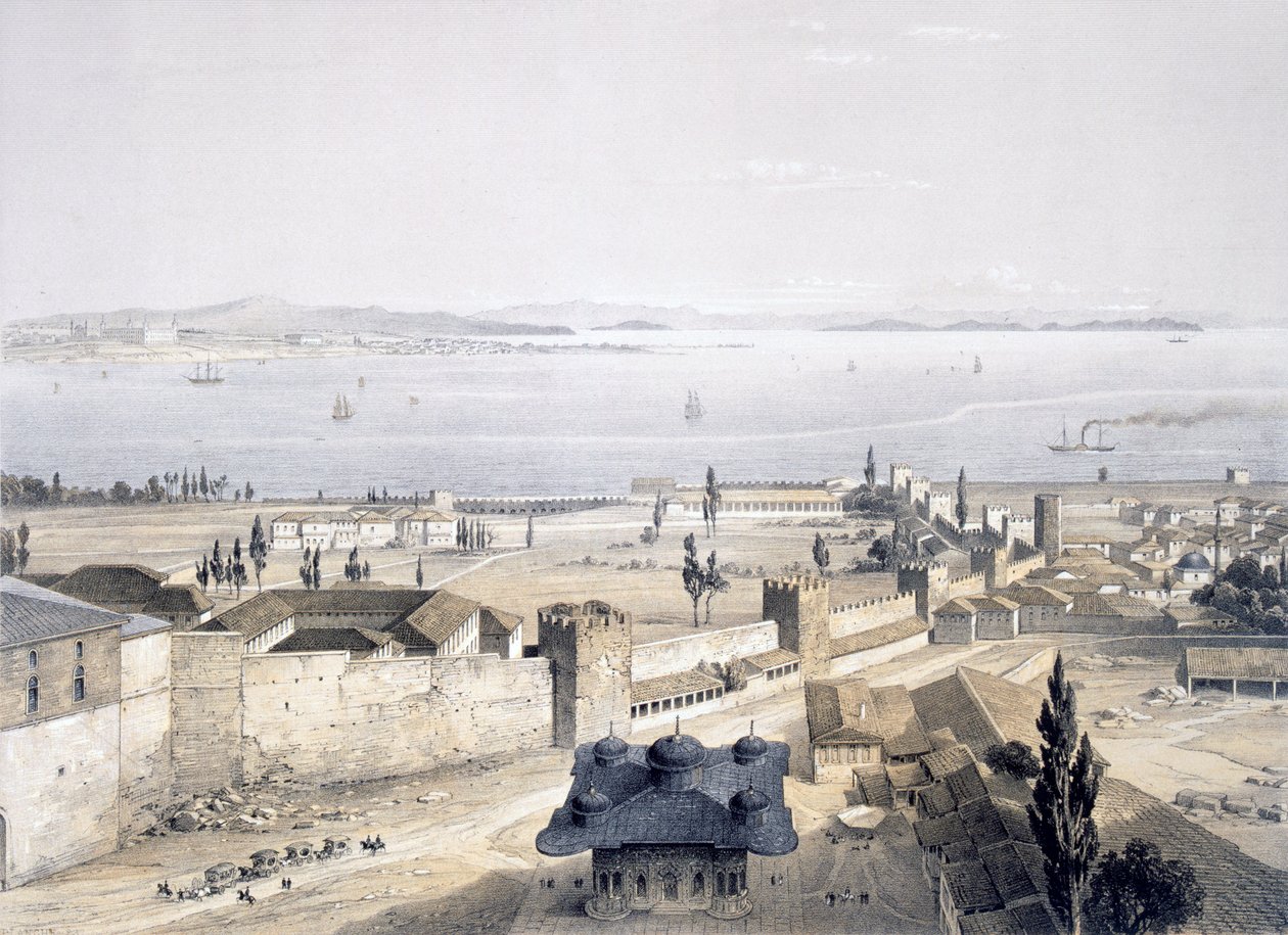 Vista do Bósforo da Mesquita, 1852 de Gaspard Fossati