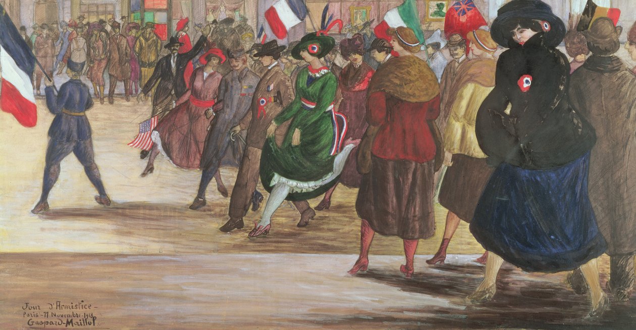 Dia do Armistício, Paris, 11 de novembro de 1918 (lápis e guache sobre papel) de Gaspard Maillol