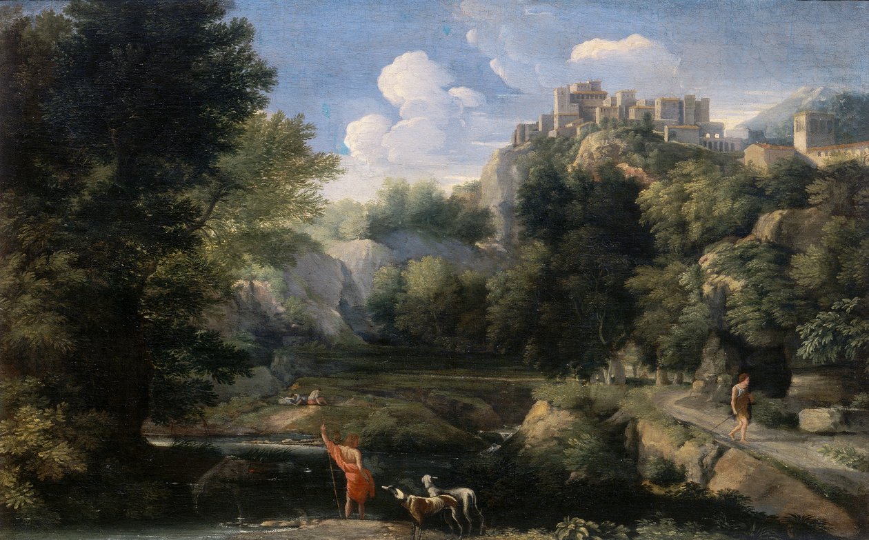 Paisagem com pastores de Gaspard Poussin Dughet