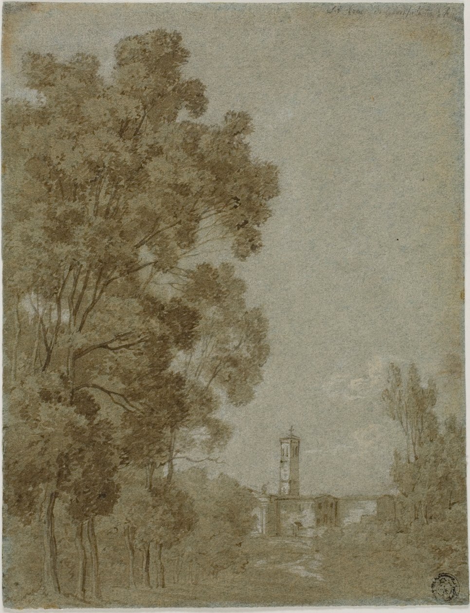Paisagem romana com vista para a igreja de Gaspard Dughet