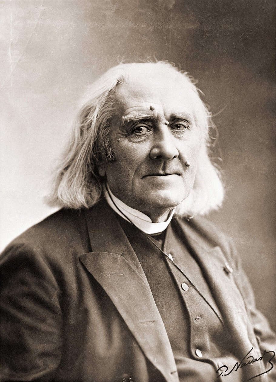 Retrato de Franz Liszt por Nadar. Fotografia do século XIX. de Gaspard Felix Tournachon Nadar