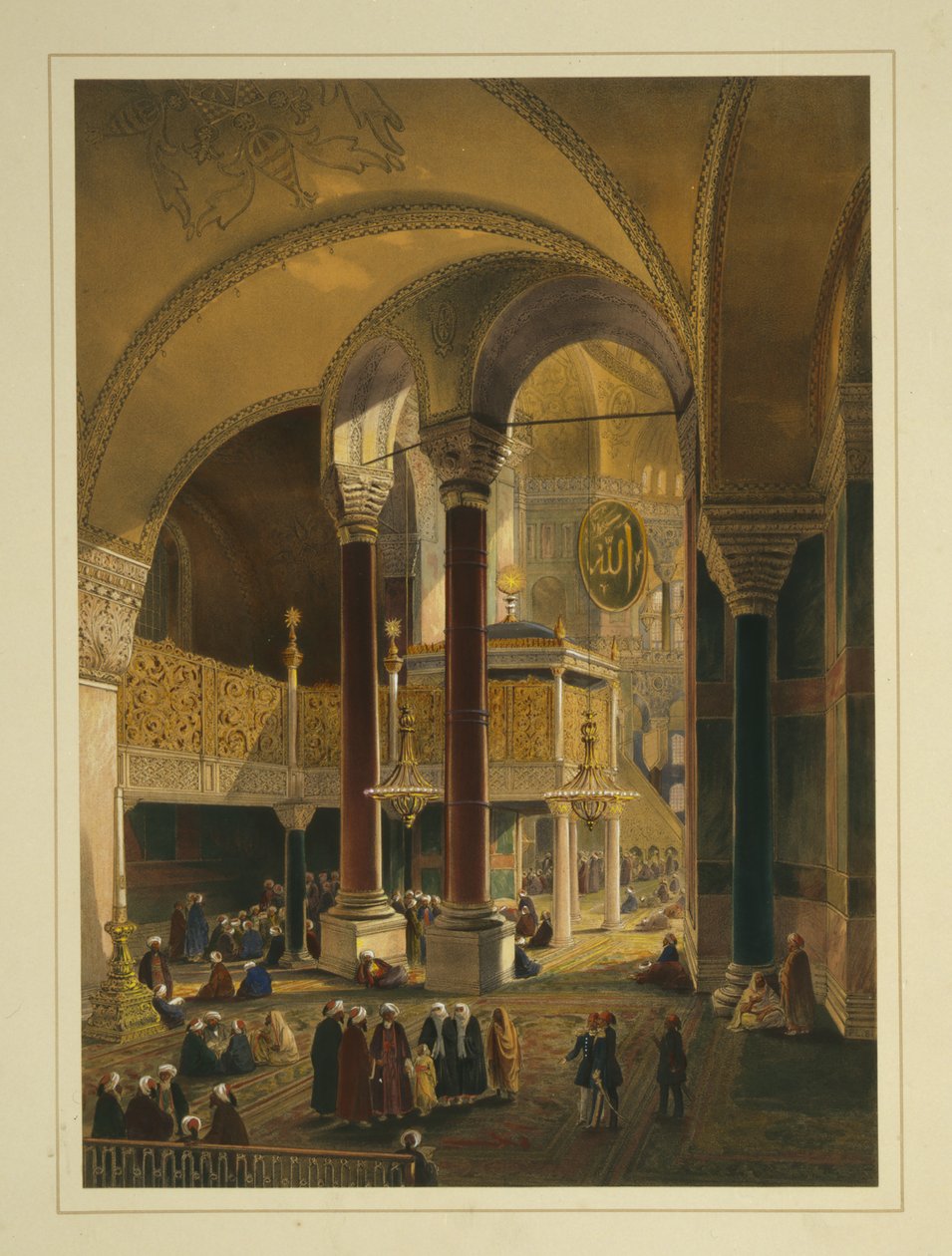 A galeria imperial da Mesquita de Ayasofya, antiga Igreja de Hagia Sophia de Gaspard Fossati